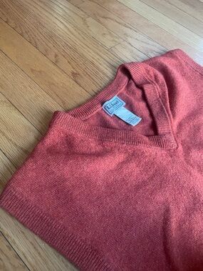 L.L. Bean Men's V-Neck Sweater Vest - Rust XXL orange sweater vest